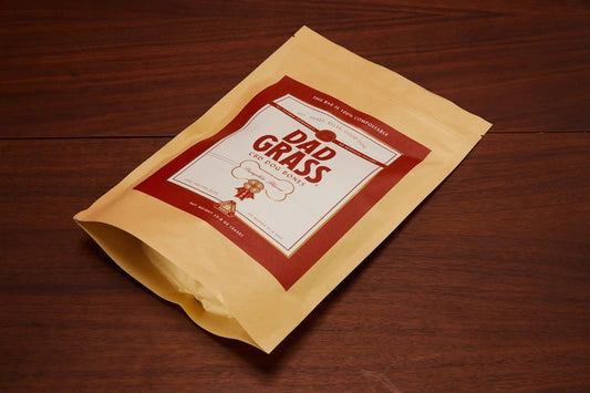 a bag of gravy sitting on top of a wooden table
