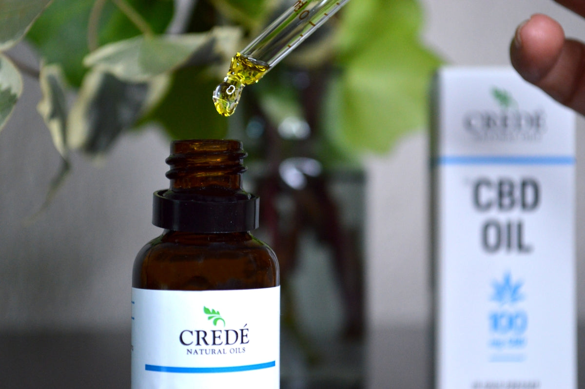 a bottle of cbd oil with a dropper