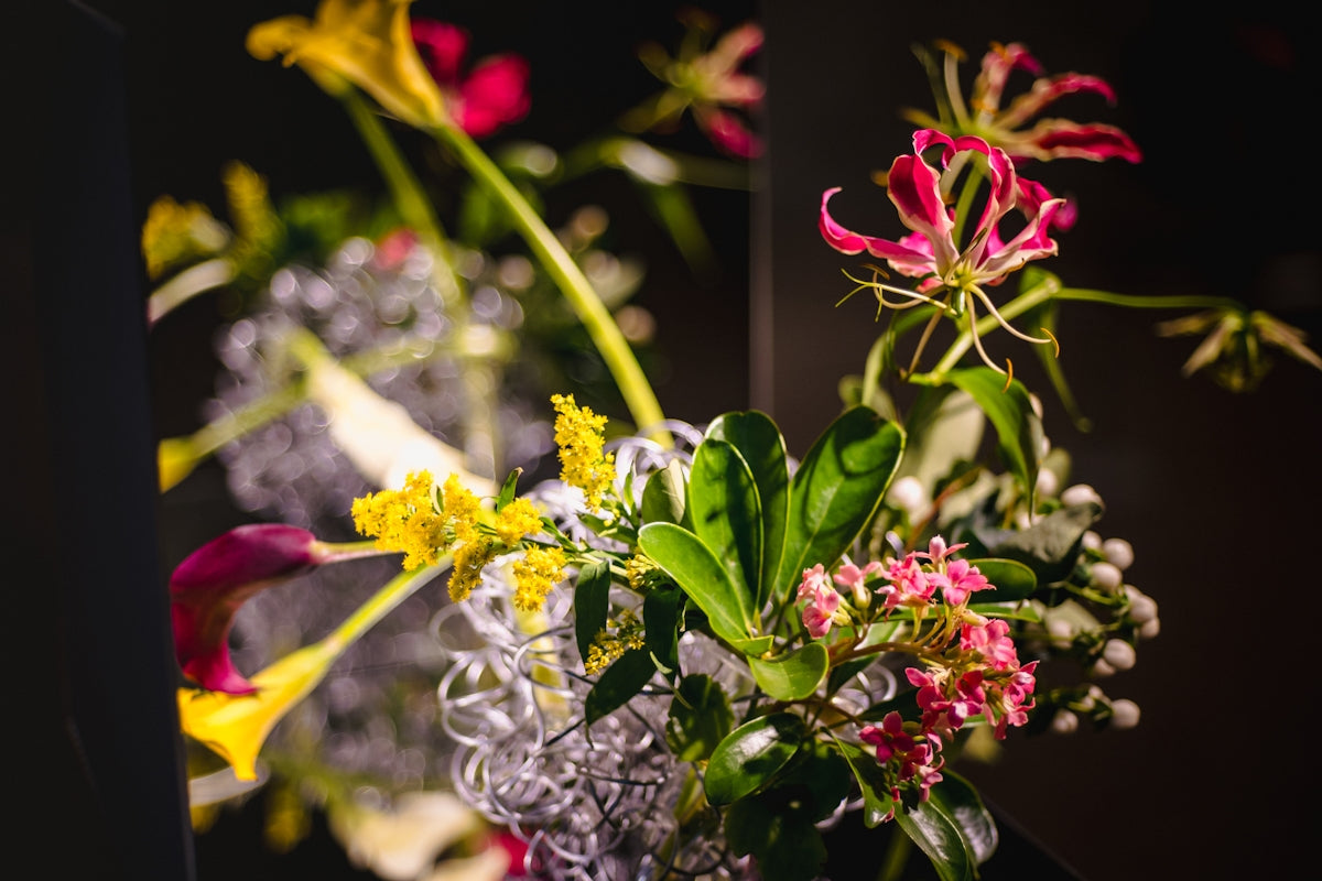 Beautiful colorful flowers in an elegant arrangement.